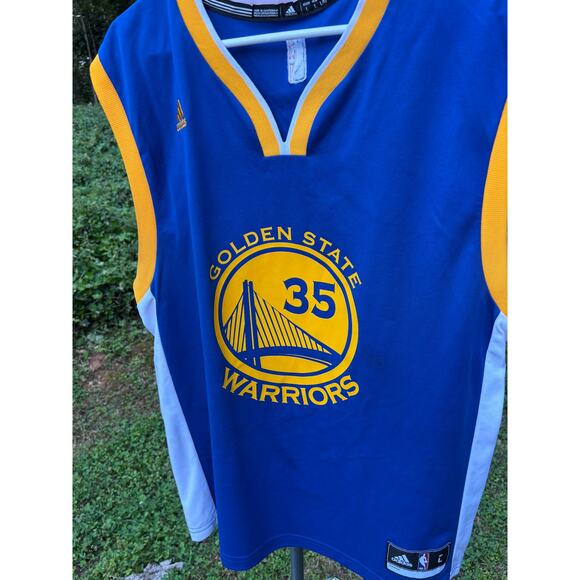 ADIDAS NBA MENS BLUE GOLDEN STATE WARRIORS #35 KEVIN DURANT JERSEY PRE-OWNED - Picture 1 of 5